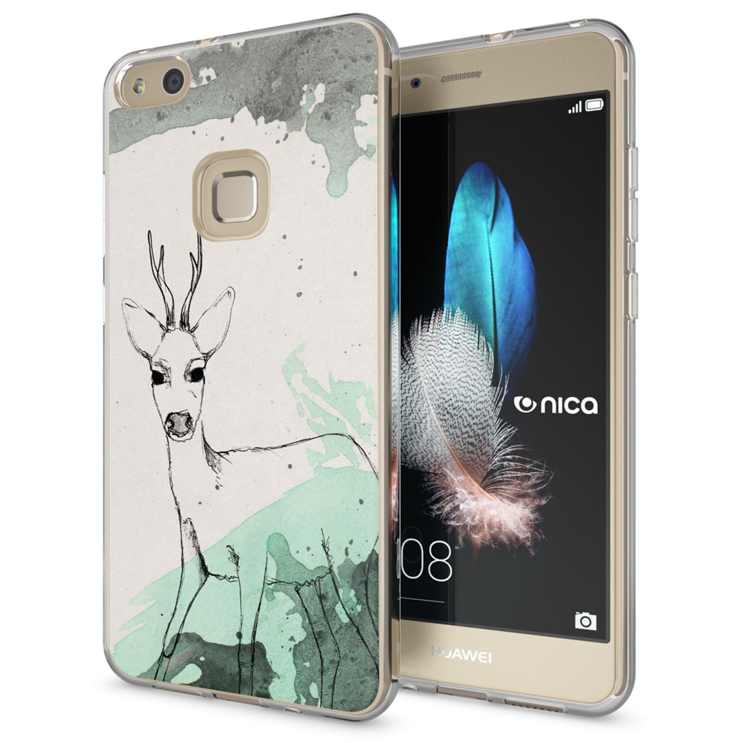 Handyhülle TPU Silikon für Huawei P10 Lite mehrfarbig Motiv | NALIA Berlin