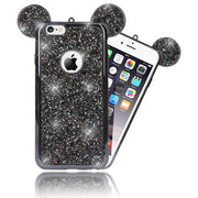 Apple iPhone 6 6S Handy Hülle von NALIA, Glitzer Back Cover Case mit Maus Ohren
