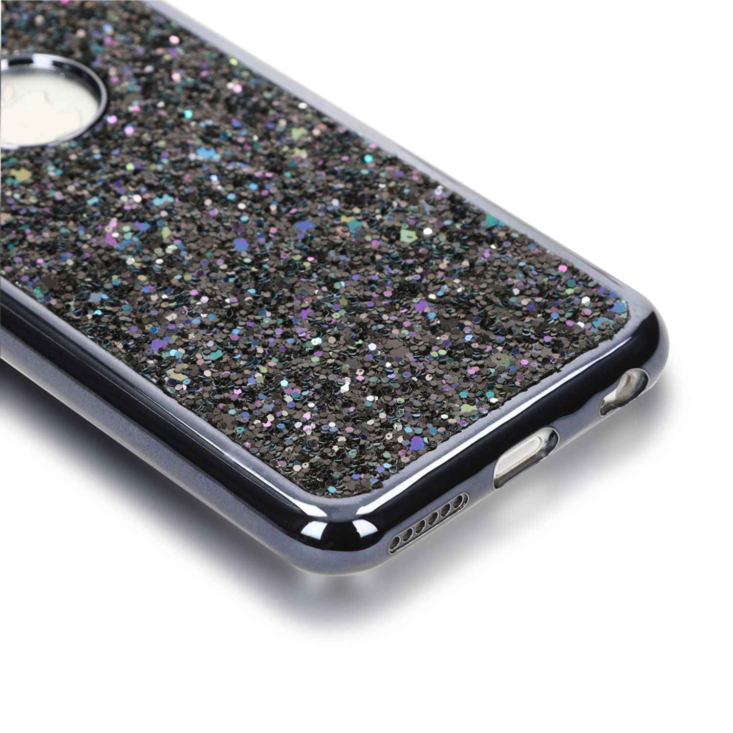 Apple iPhone 6 6S Handy Hülle von NALIA, Glitzer Back Cover Case mit Maus Ohren