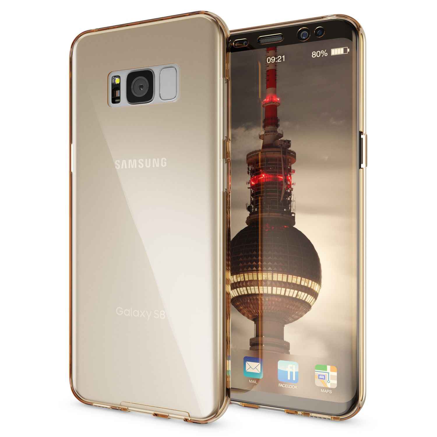 NALIA 360 Grad Hülle für Samsung Galaxy S8 Plus, Full Cover Rundum Doppel Schutz