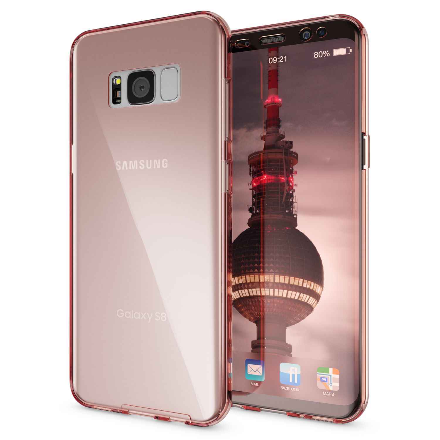 NALIA 360 Grad Hülle für Samsung Galaxy S8 Plus, Full Cover Rundum Doppel Schutz