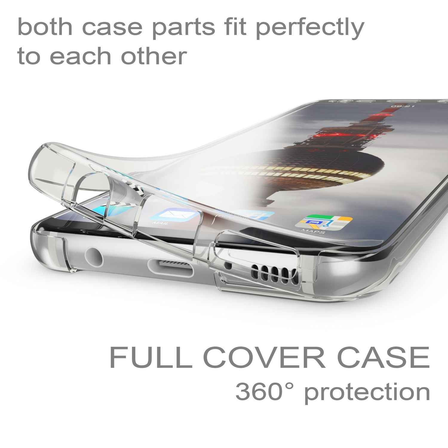 NALIA 360 Grad Hülle für Samsung Galaxy S8 Plus, Full Cover Rundum Doppel Schutz