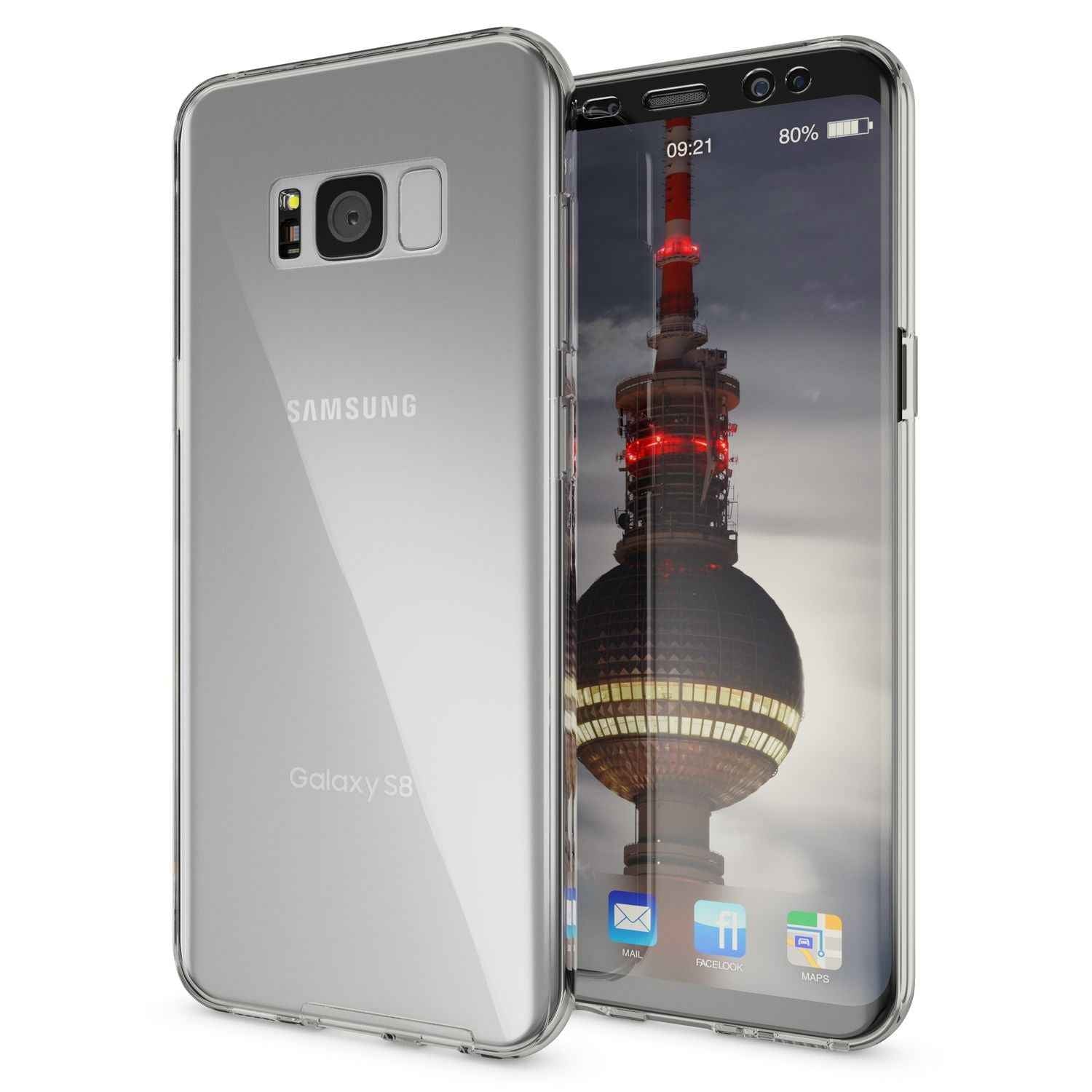 NALIA 360 Grad Hülle für Samsung Galaxy S8 Plus, Full Cover Rundum Doppel Schutz
