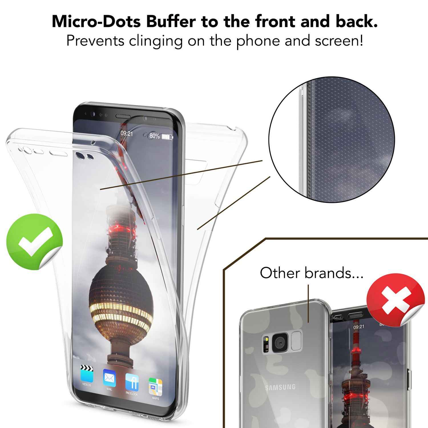 NALIA 360 Grad Hülle für Samsung Galaxy S8 Plus, Full Cover Rundum Doppel Schutz