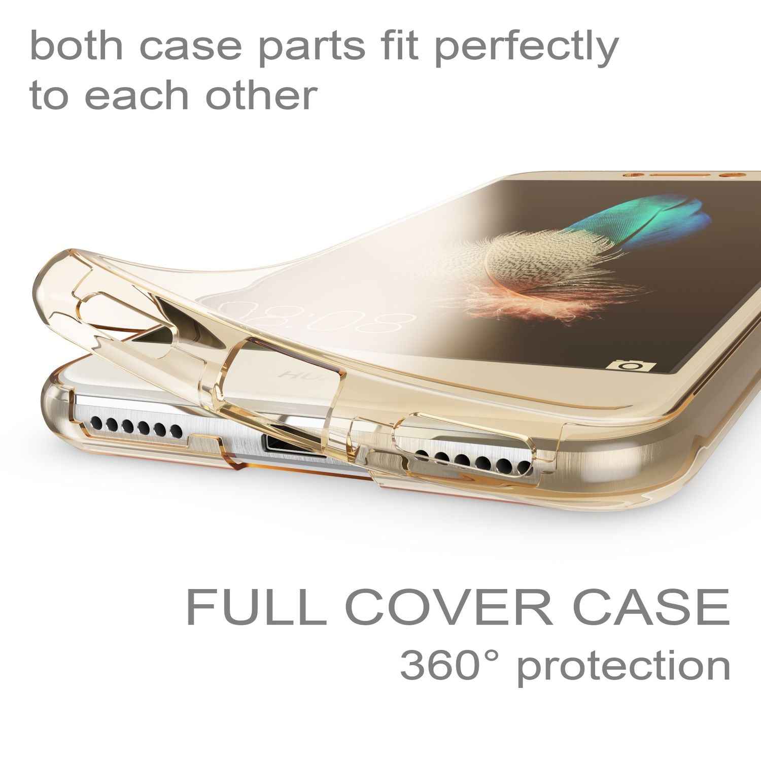 Huawei P8 Lite 2017 Hülle 360 Grad Handyhülle von NALIA, Full Cover Rundum Case