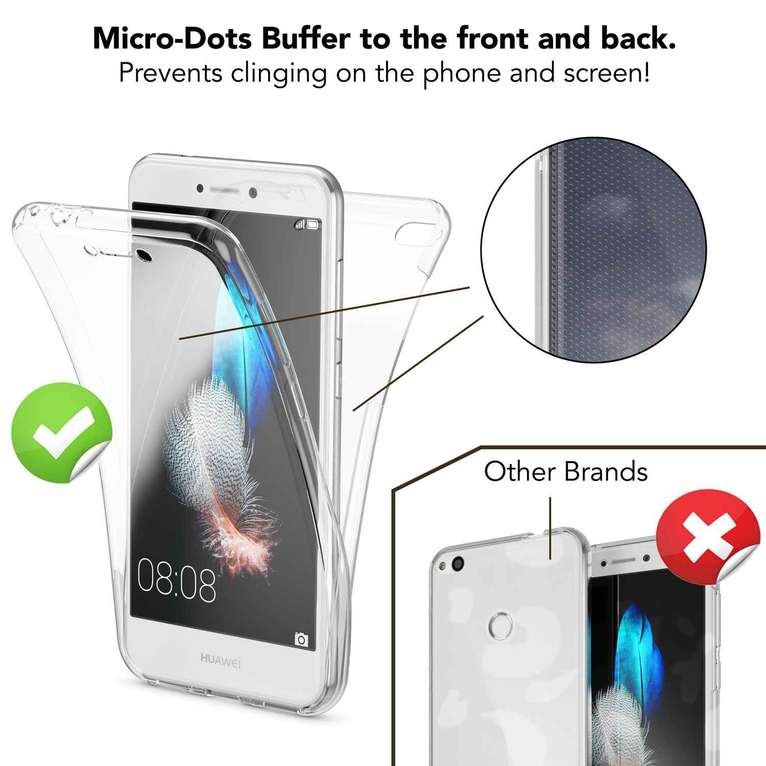 Huawei P8 Lite 2017 Hülle 360 Grad Handyhülle von NALIA, Full Cover Rundum Case