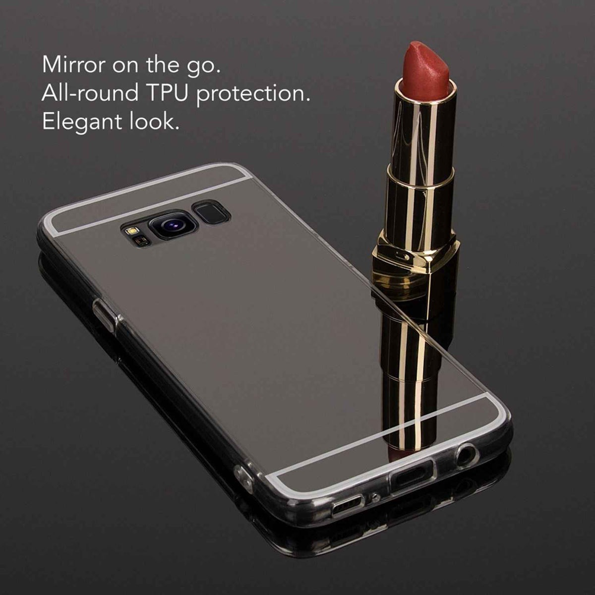 Samsung Galaxy S8 Spiegel Hülle von NALIA, Mirror Case Dünne Silikon Handyhülle