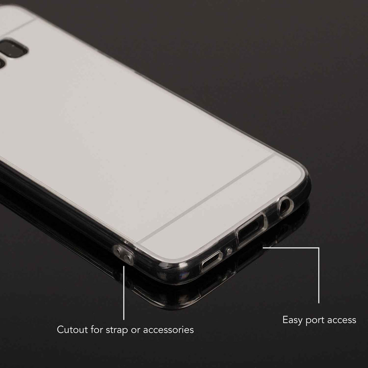 Samsung Galaxy S8 Spiegel Hülle von NALIA, Mirror Case Dünne Silikon Handyhülle