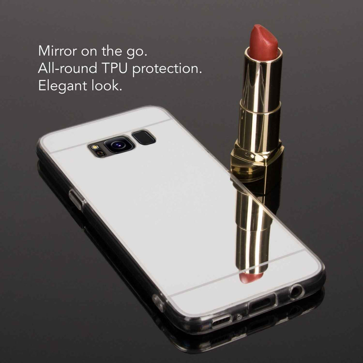 Samsung Galaxy S8 Spiegel Hülle von NALIA, Mirror Case Dünne Silikon Handyhülle