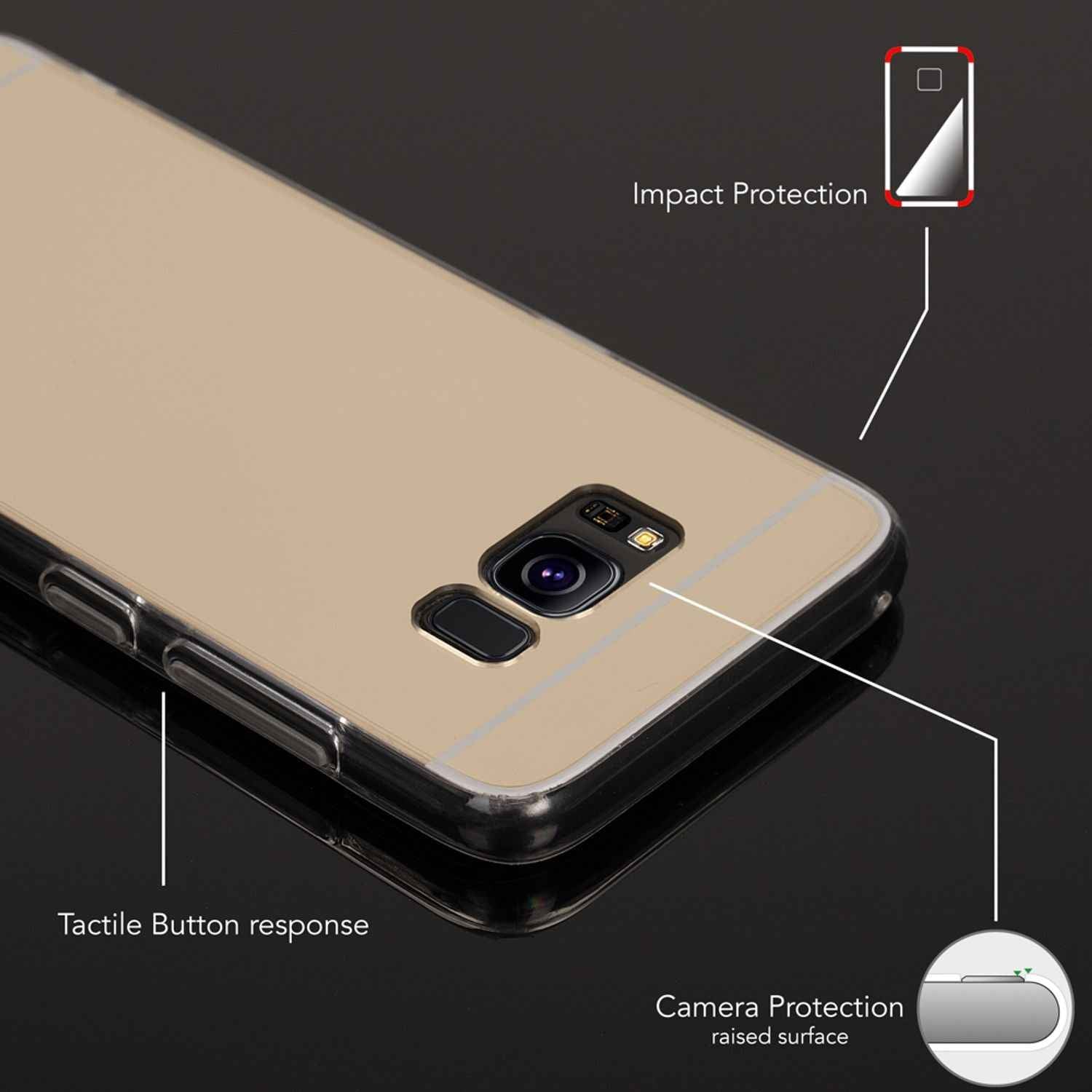 Samsung Galaxy S8 Spiegel Hülle von NALIA, Mirror Case Dünne Silikon Handyhülle