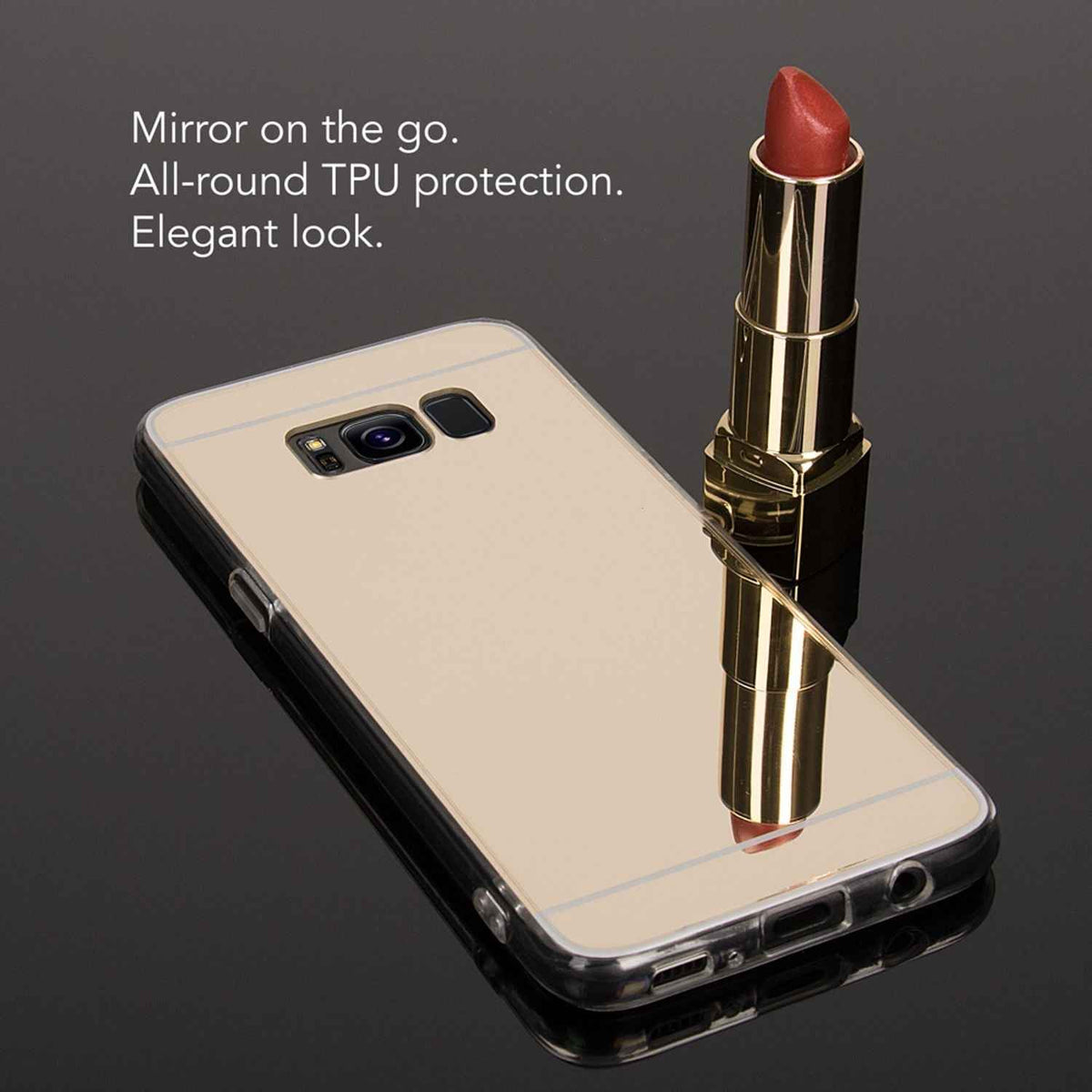 Samsung Galaxy S8 Spiegel Hülle von NALIA, Mirror Case Dünne Silikon Handyhülle