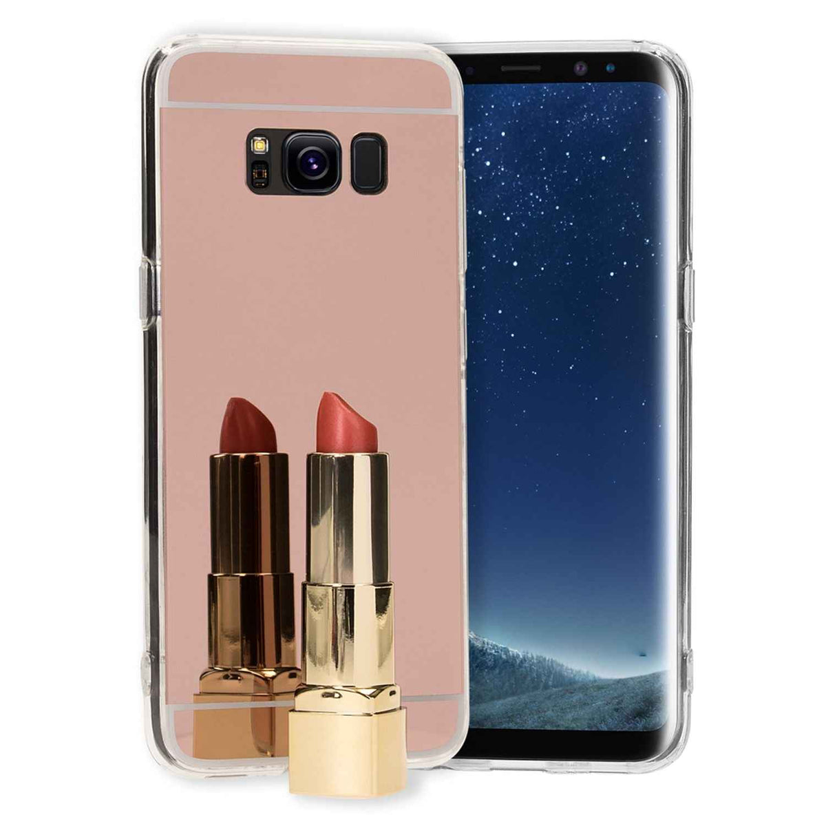 Samsung Galaxy S8 Spiegel Hülle von NALIA, Mirror Case Dünne Silikon Handyhülle