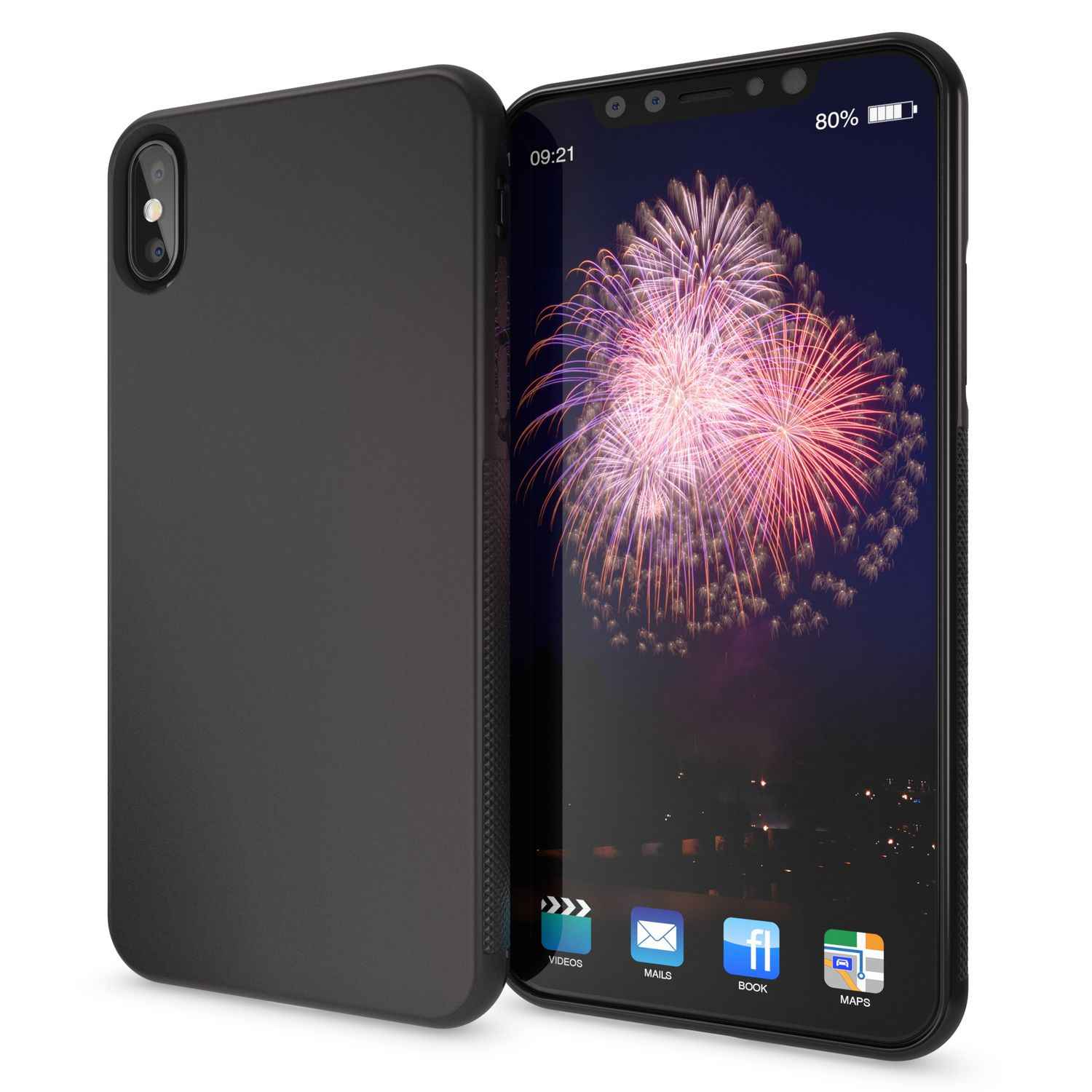 NALIA Hülle für Apple iPhone X XS, Anti Slip Case Schutz Cover Silikon Etui Matt
