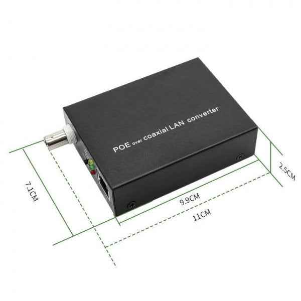 SYSTEM-S 75 Ohm IP Extender Set LAN RJ45 zu BNC Koaxialkabel in Schwarz