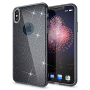 NALIA Hülle für iPhone XS Max, Handyhülle Glitzer Ultra Slim Silikon Case Cover