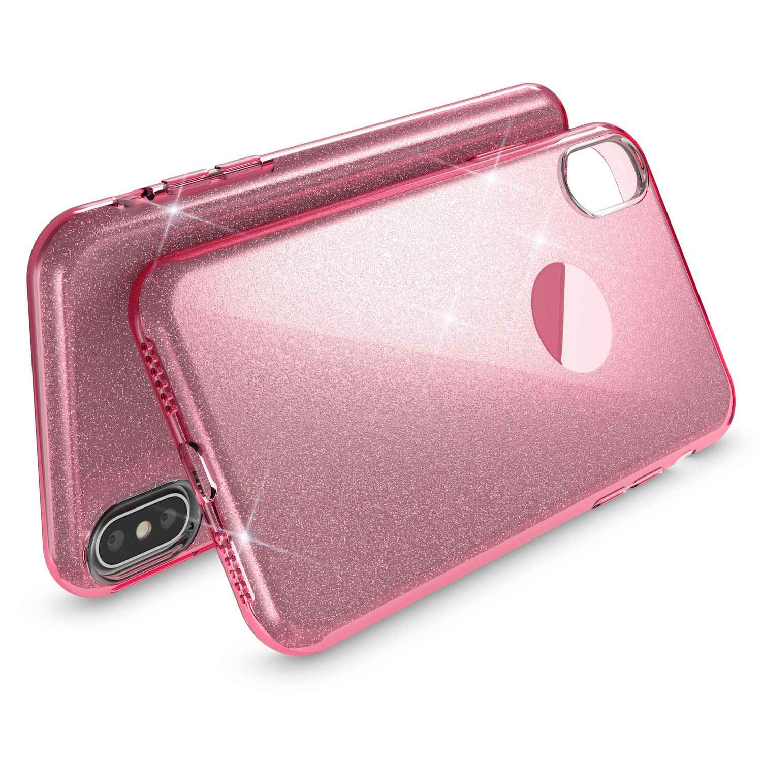 NALIA Hülle für iPhone XS Max, Handyhülle Glitzer Ultra Slim Silikon Case Cover