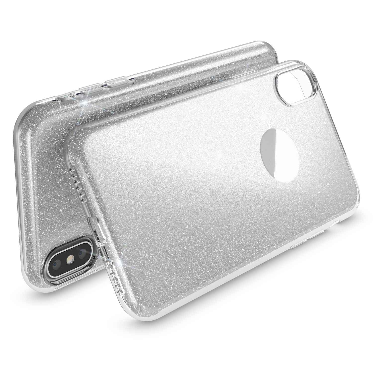 NALIA Hülle für iPhone XS Max, Handyhülle Glitzer Ultra Slim Silikon Case Cover