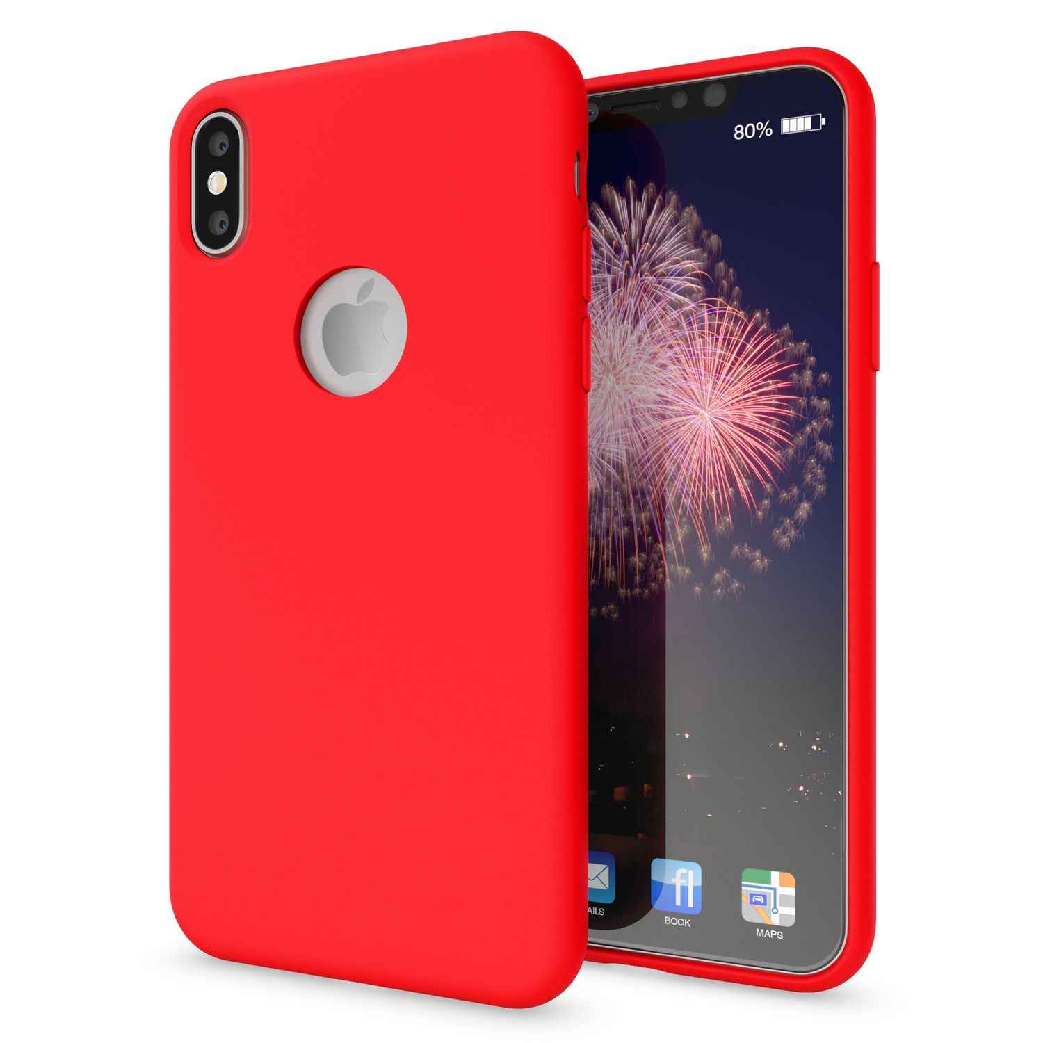 NALIA Hülle für Apple iPhone X, Liquid Silikon Handy Schutz Hard Case Cover