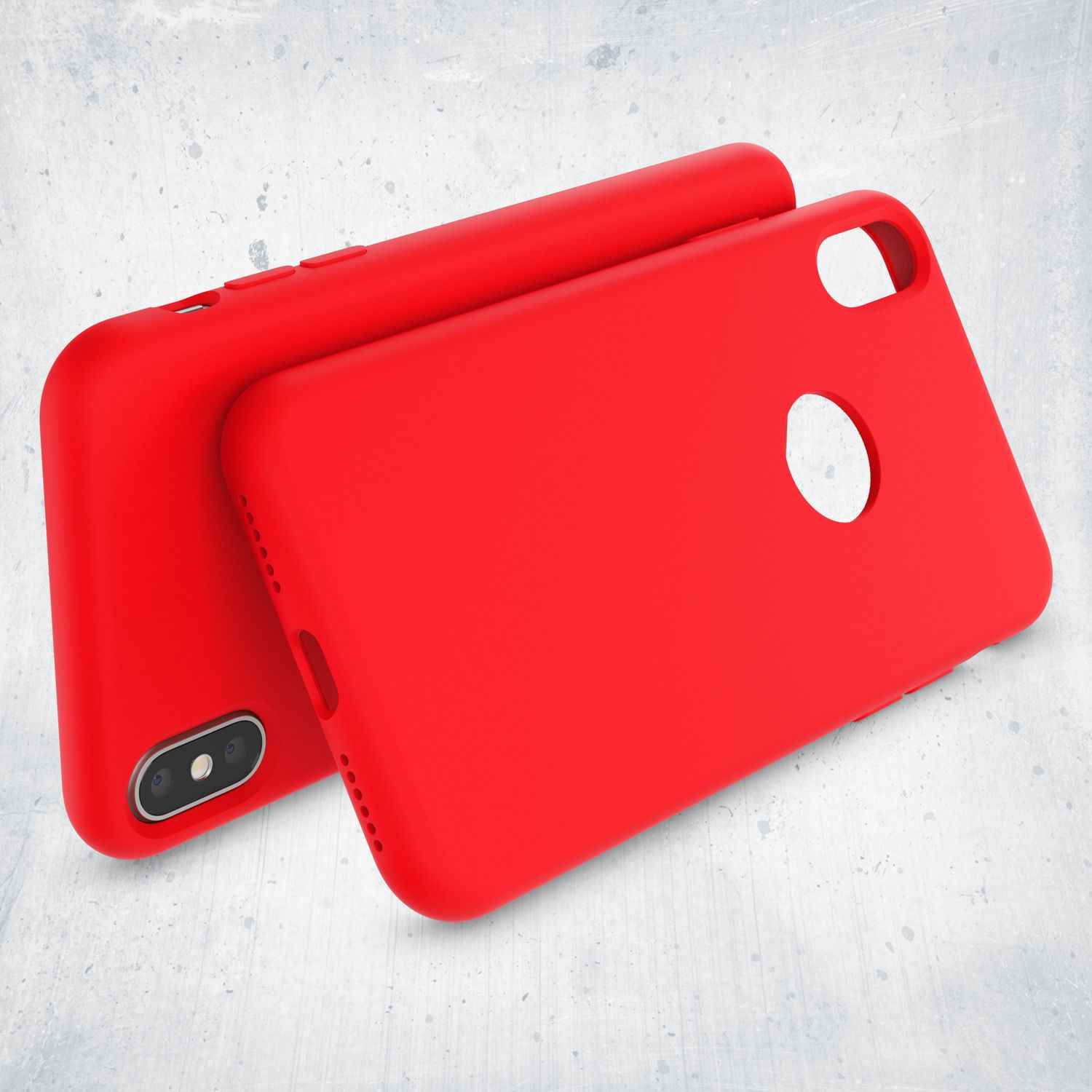 NALIA Hülle für Apple iPhone X, Liquid Silikon Handy Schutz Hard Case Cover