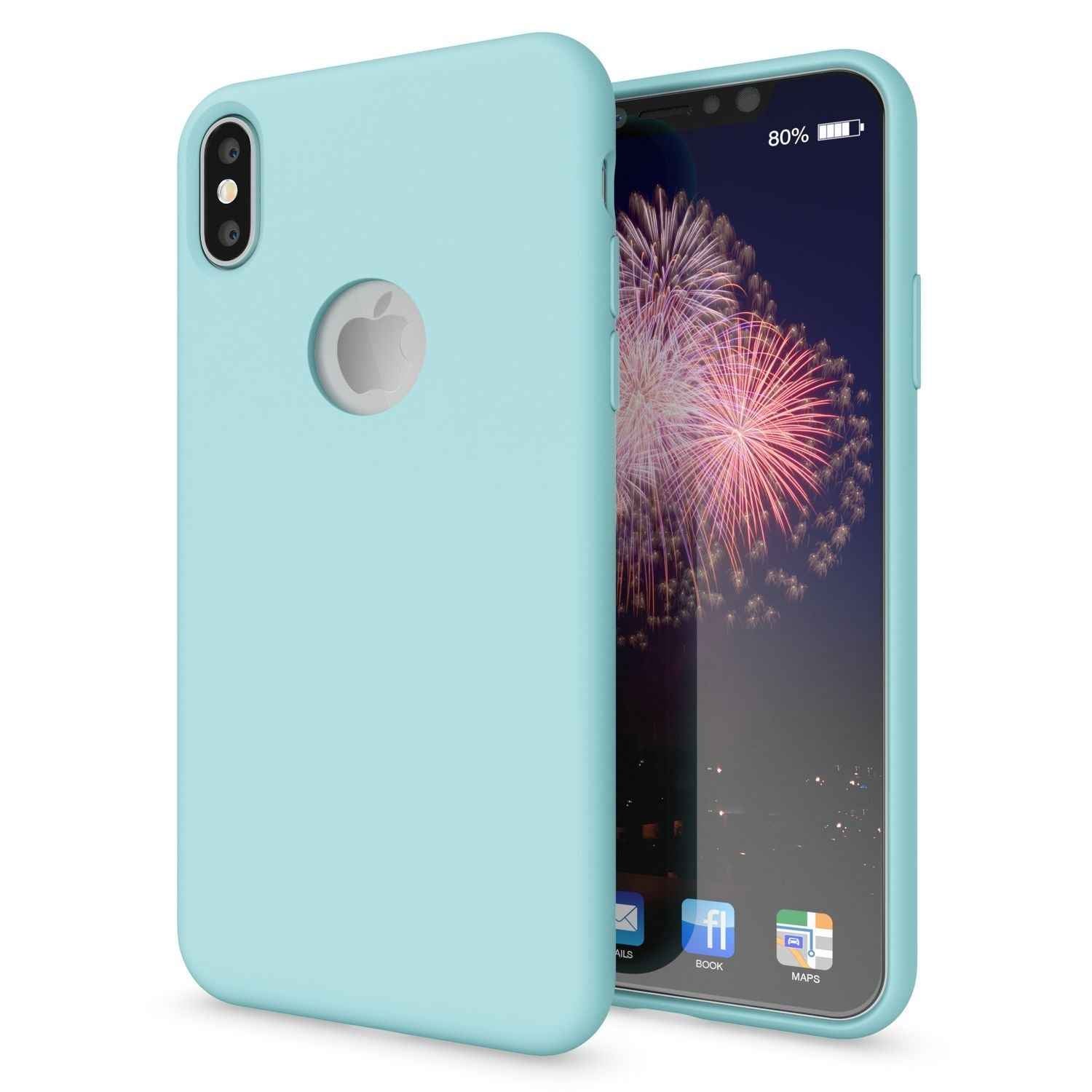 NALIA Hülle für Apple iPhone X, Liquid Silikon Handy Schutz Hard Case Cover