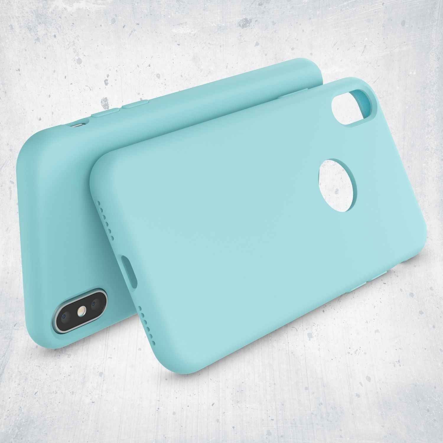NALIA Hülle für Apple iPhone X, Liquid Silikon Handy Schutz Hard Case Cover