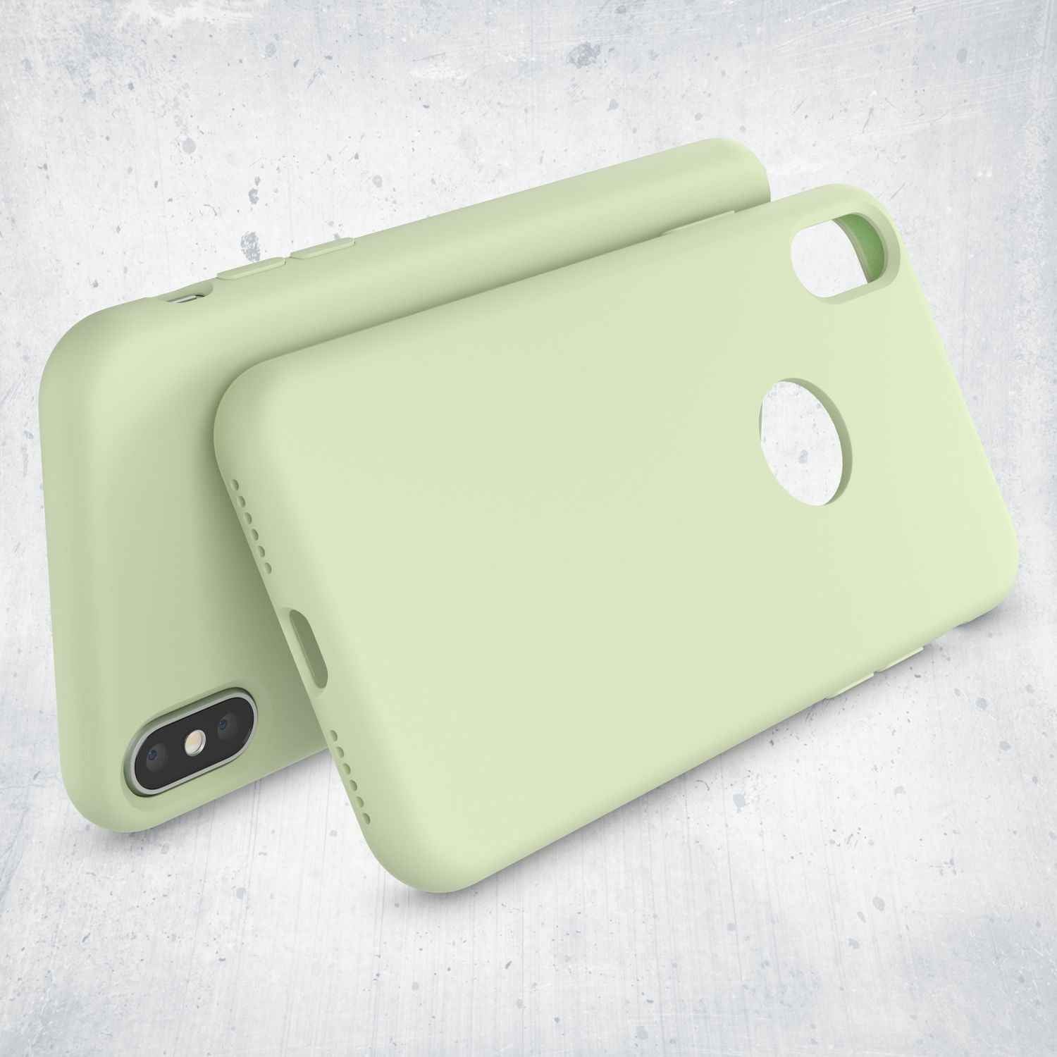 NALIA Hülle für Apple iPhone X, Liquid Silikon Handy Schutz Hard Case Cover