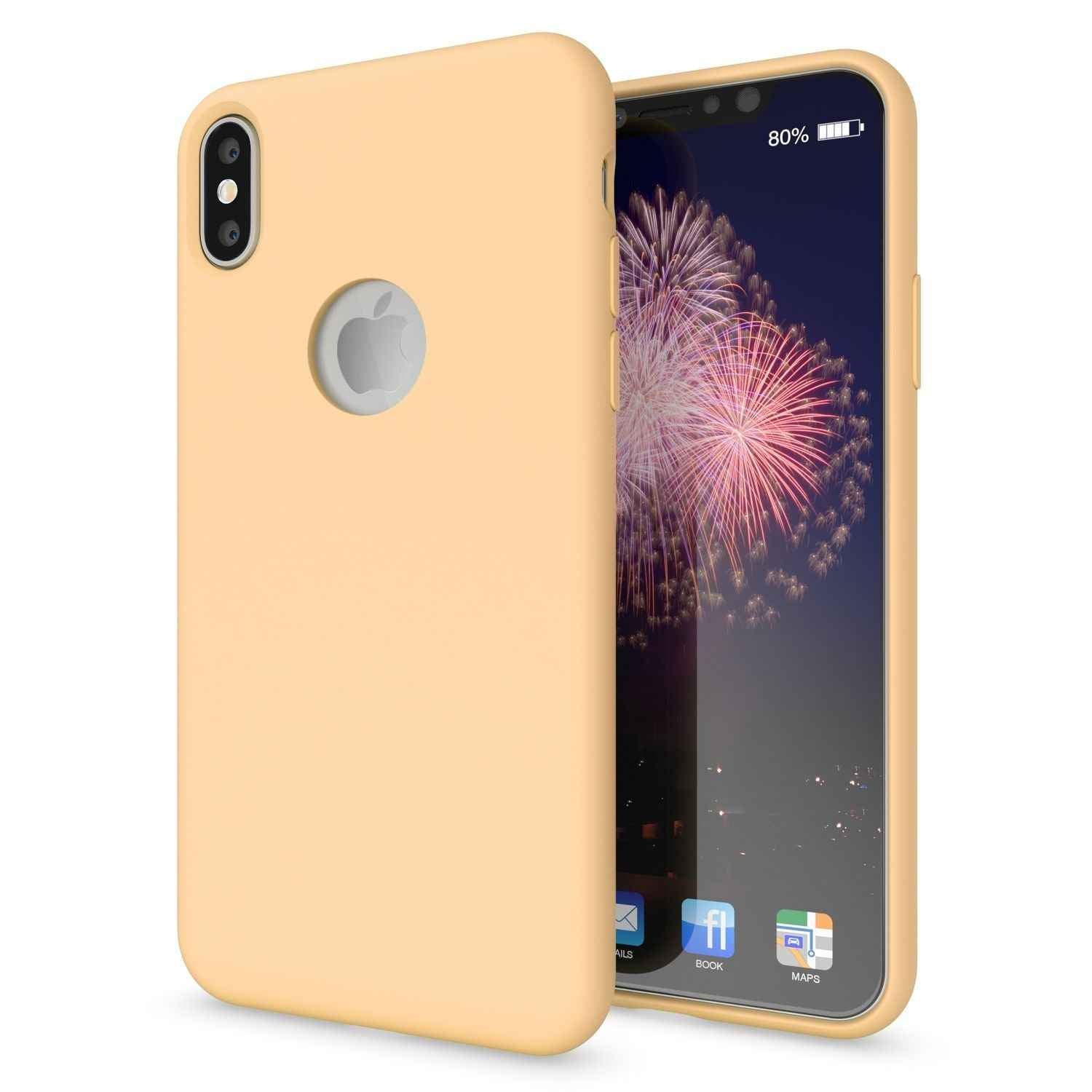 NALIA Hülle für Apple iPhone X, Liquid Silikon Handy Schutz Hard Case Cover