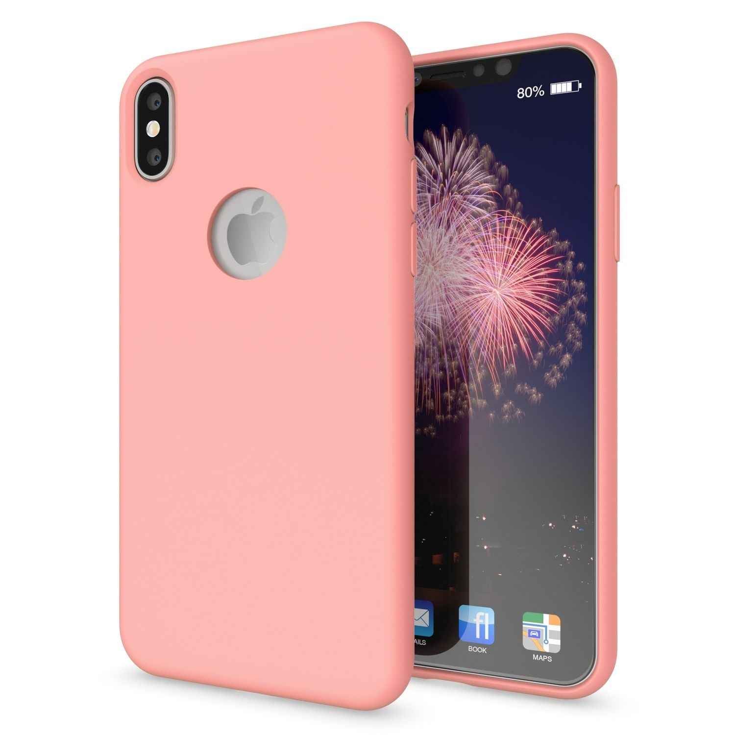 NALIA Hülle für Apple iPhone X, Liquid Silikon Handy Schutz Hard Case Cover