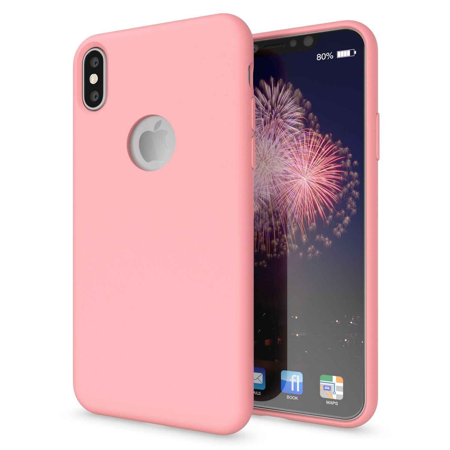 NALIA Hülle für Apple iPhone X, Liquid Silikon Handy Schutz Hard Case Cover
