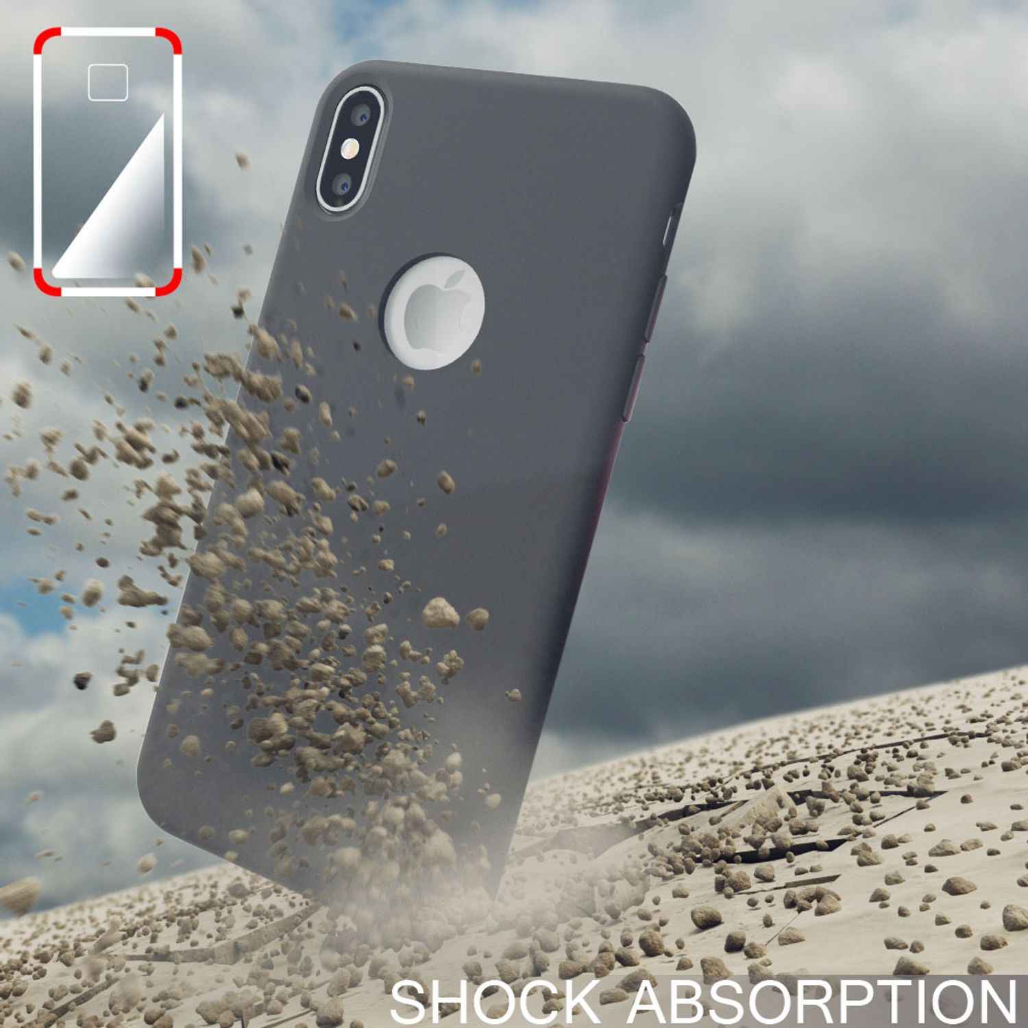 NALIA Hülle für Apple iPhone X, Liquid Silikon Handy Schutz Hard Case Cover