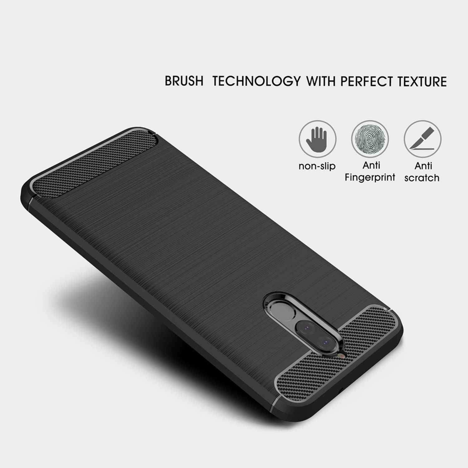 Huawei Mate 10 Lite Handy Hülle von NALIA, Carbon Look Silikon Cover Case Schutz