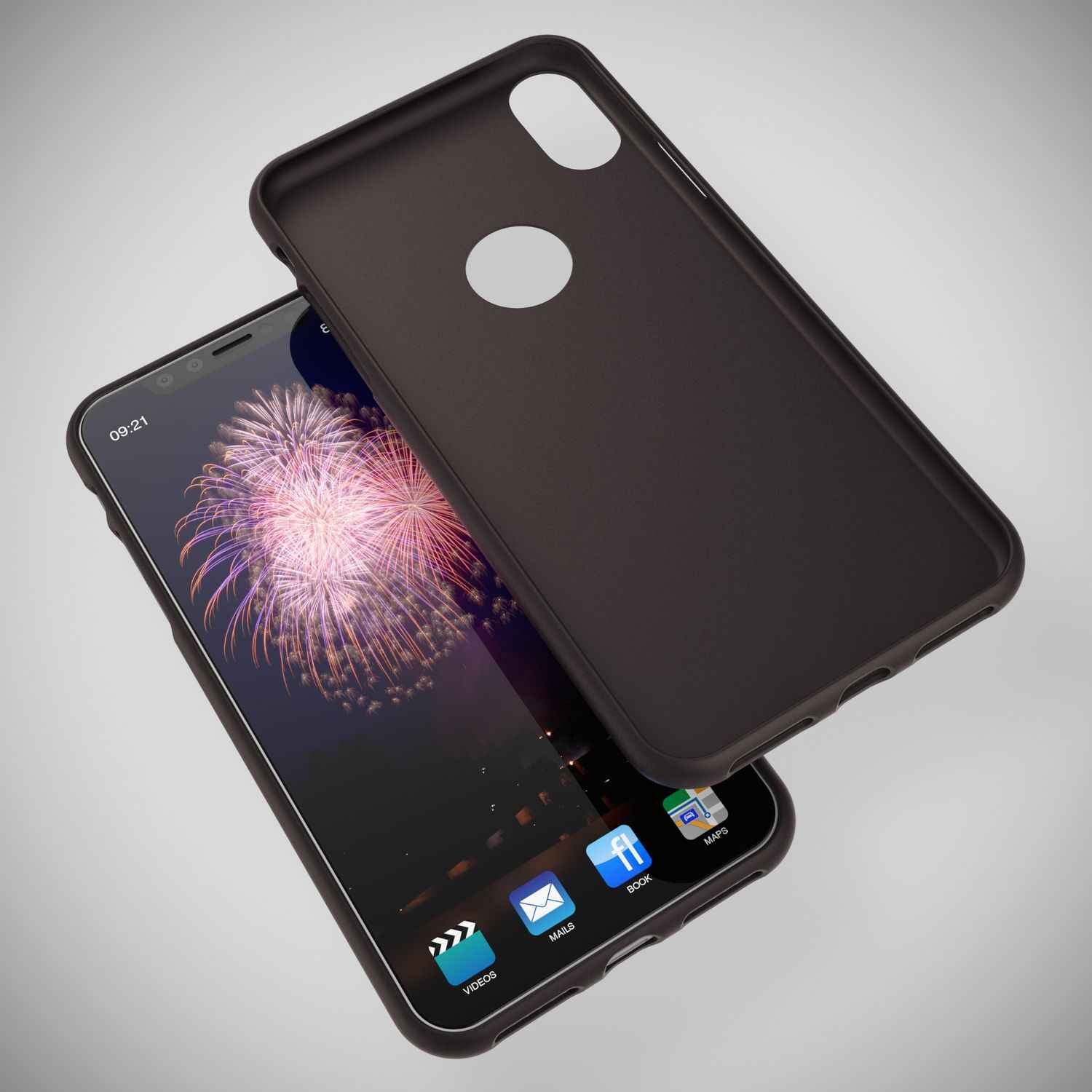 NALIA Handyhülle für Apple iPhone XS Max, Ultra-Slim TPU Hülle Silikon Neon Case