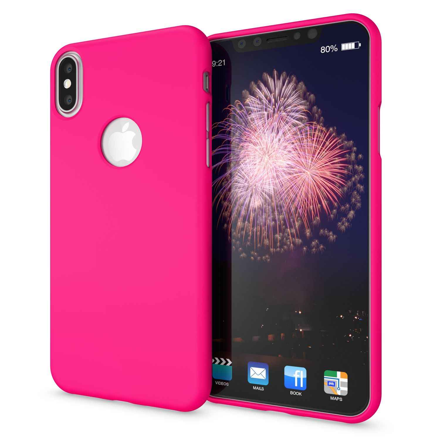 NALIA Handyhülle für Apple iPhone XS Max, Ultra-Slim TPU Hülle Silikon Neon Case