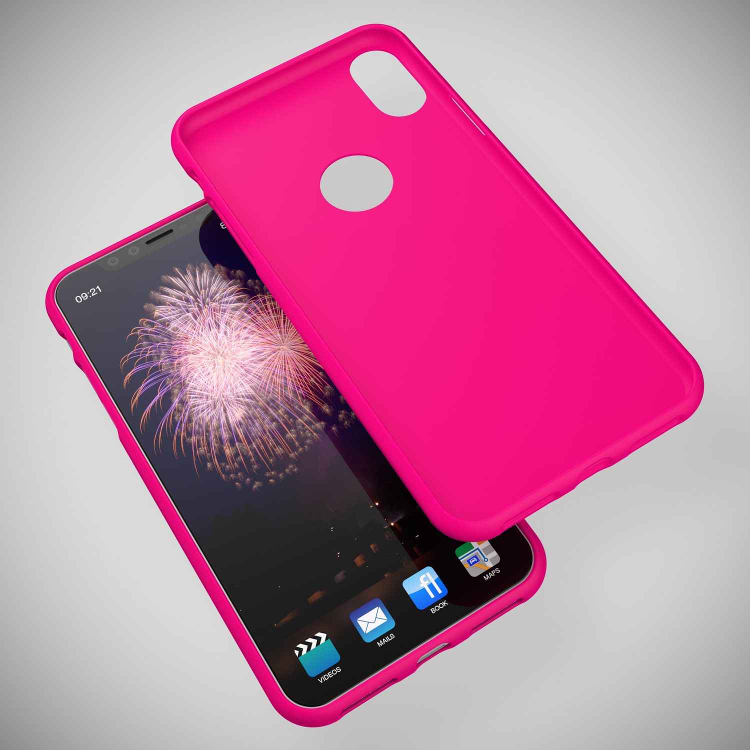 NALIA Handyhülle für Apple iPhone XS Max, Ultra-Slim TPU Hülle Silikon Neon Case