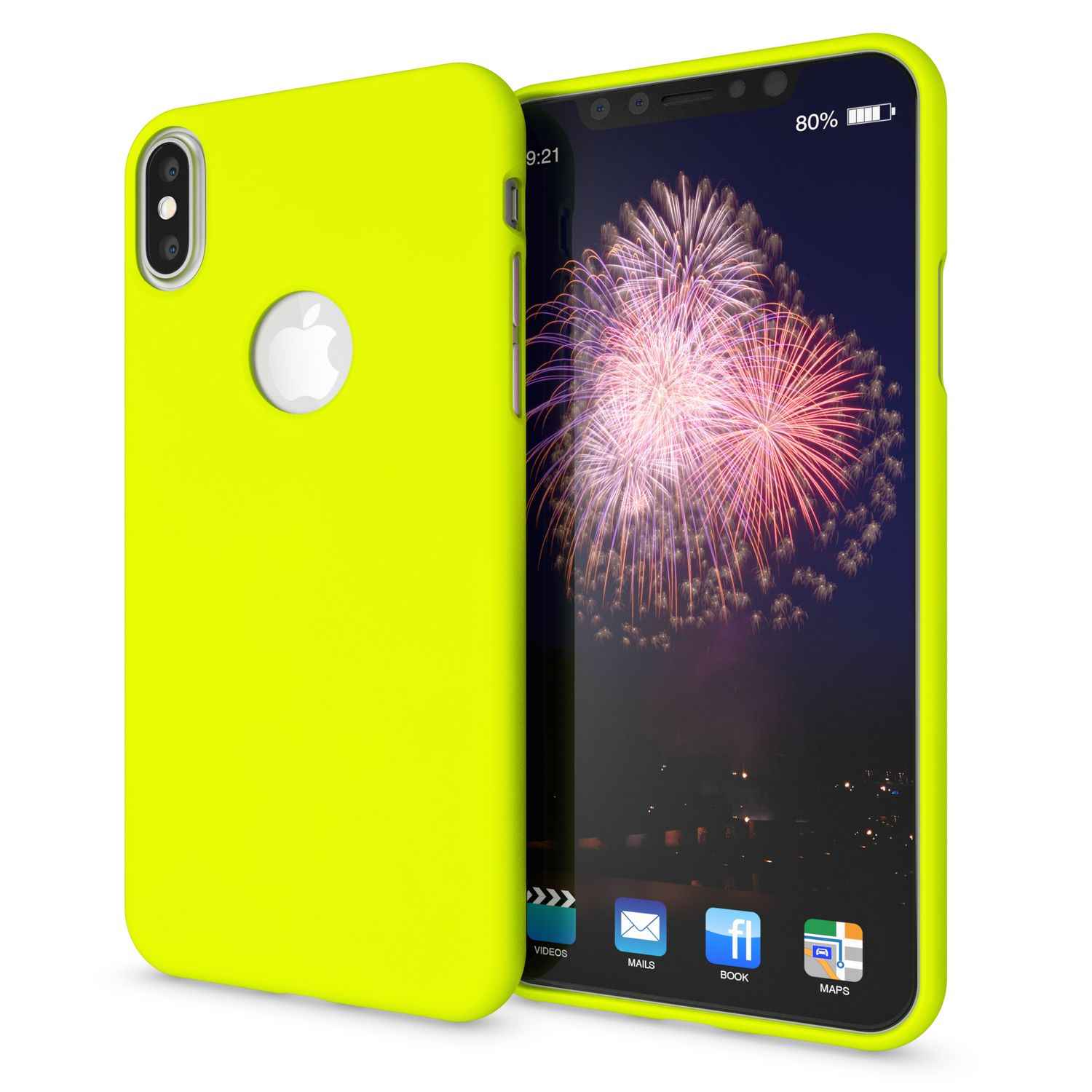 NALIA Handyhülle für Apple iPhone XS Max, Ultra-Slim TPU Hülle Silikon Neon Case