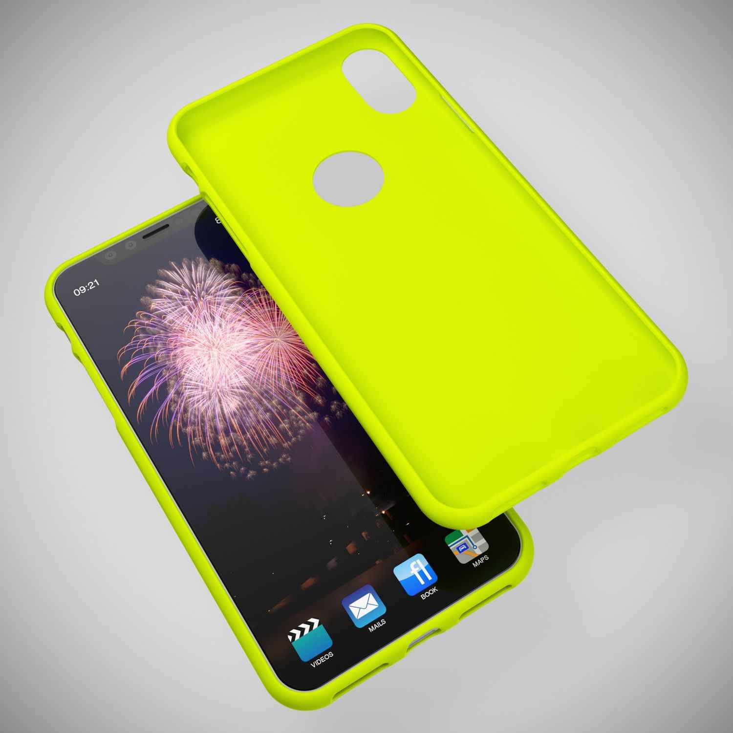 NALIA Handyhülle für Apple iPhone XS Max, Ultra-Slim TPU Hülle Silikon Neon Case
