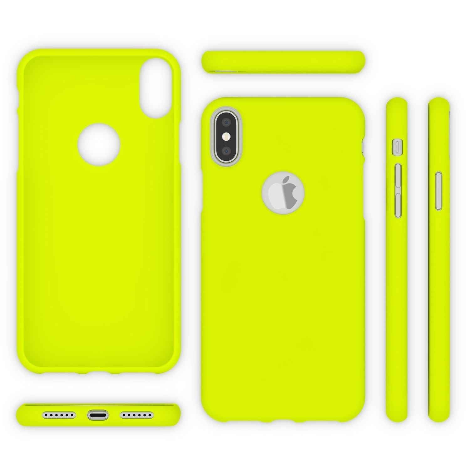 NALIA Handyhülle für Apple iPhone XS Max, Ultra-Slim TPU Hülle Silikon Neon Case