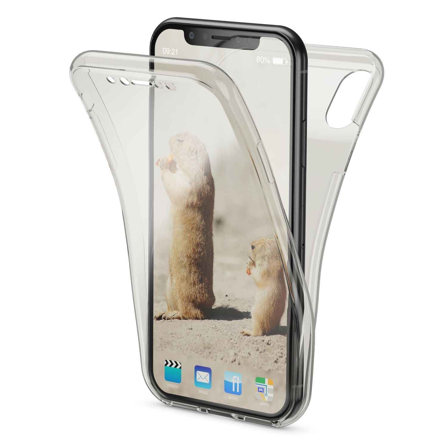NALIA 360 Grad Hülle für Apple iPhone X XS, Full Cover Rundum Handy Schutz Case