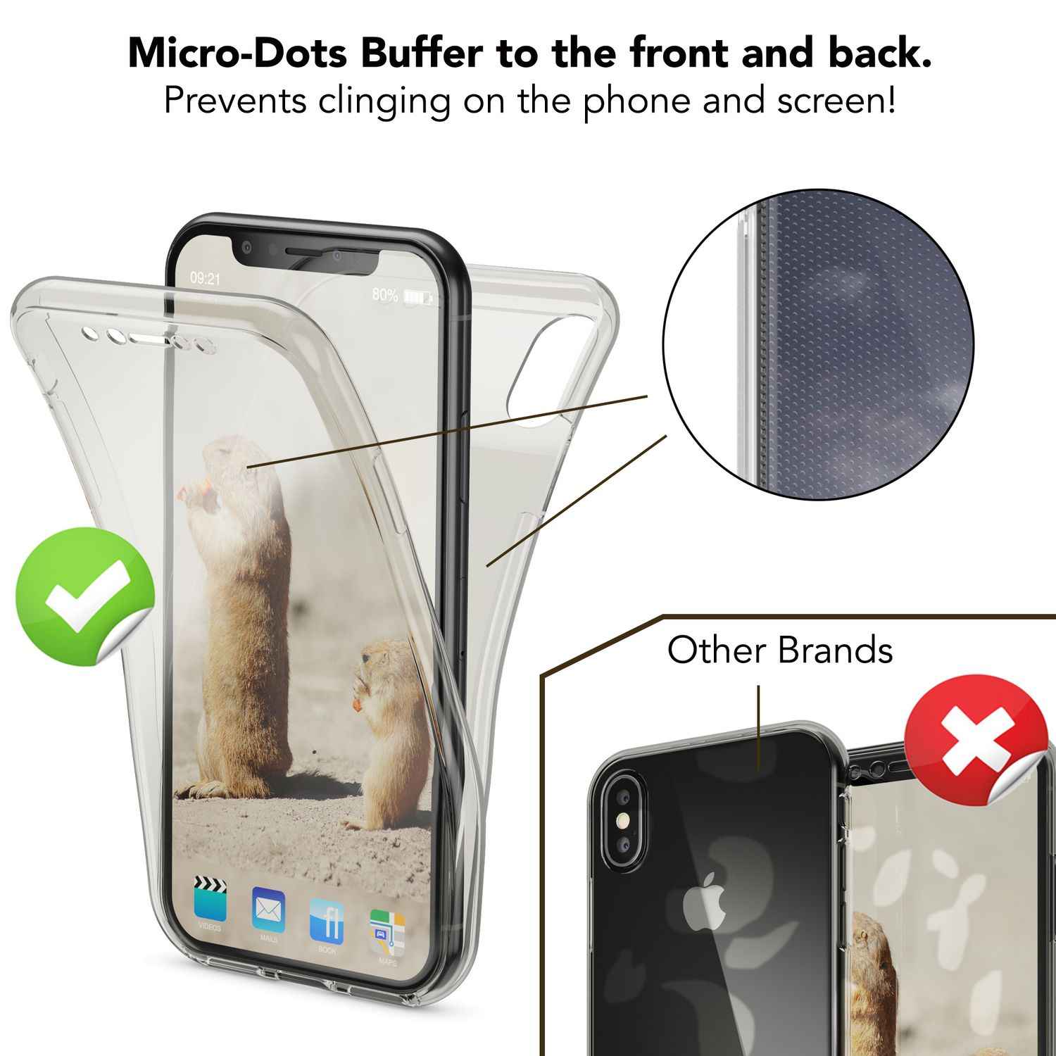 NALIA 360 Grad Hülle für Apple iPhone X XS, Full Cover Rundum Handy Schutz Case