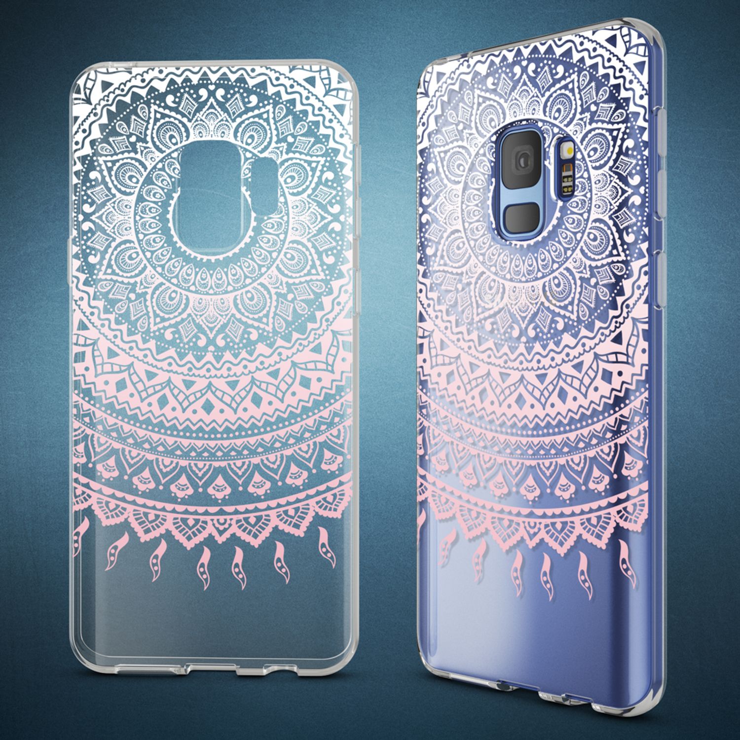 Samsung Galaxy S9 Hülle TPU Silikon durchsichtig mehrfarbig Motiv | NALIA Berlin