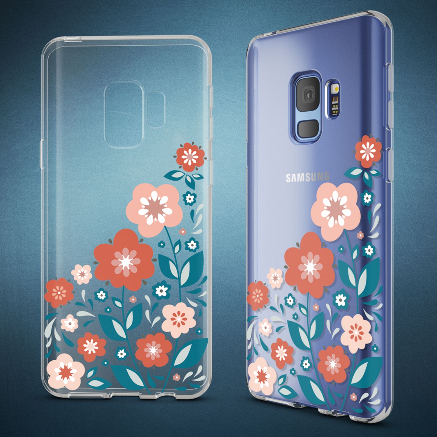 Samsung Galaxy S9 Hülle TPU Silikon durchsichtig mehrfarbig Motiv | NALIA Berlin