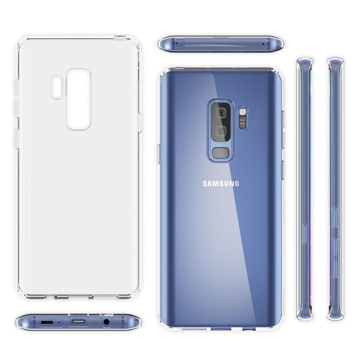 Handyhülle Samsung Galaxy S9 Plus TPU Silikon durchsichtig gemustert