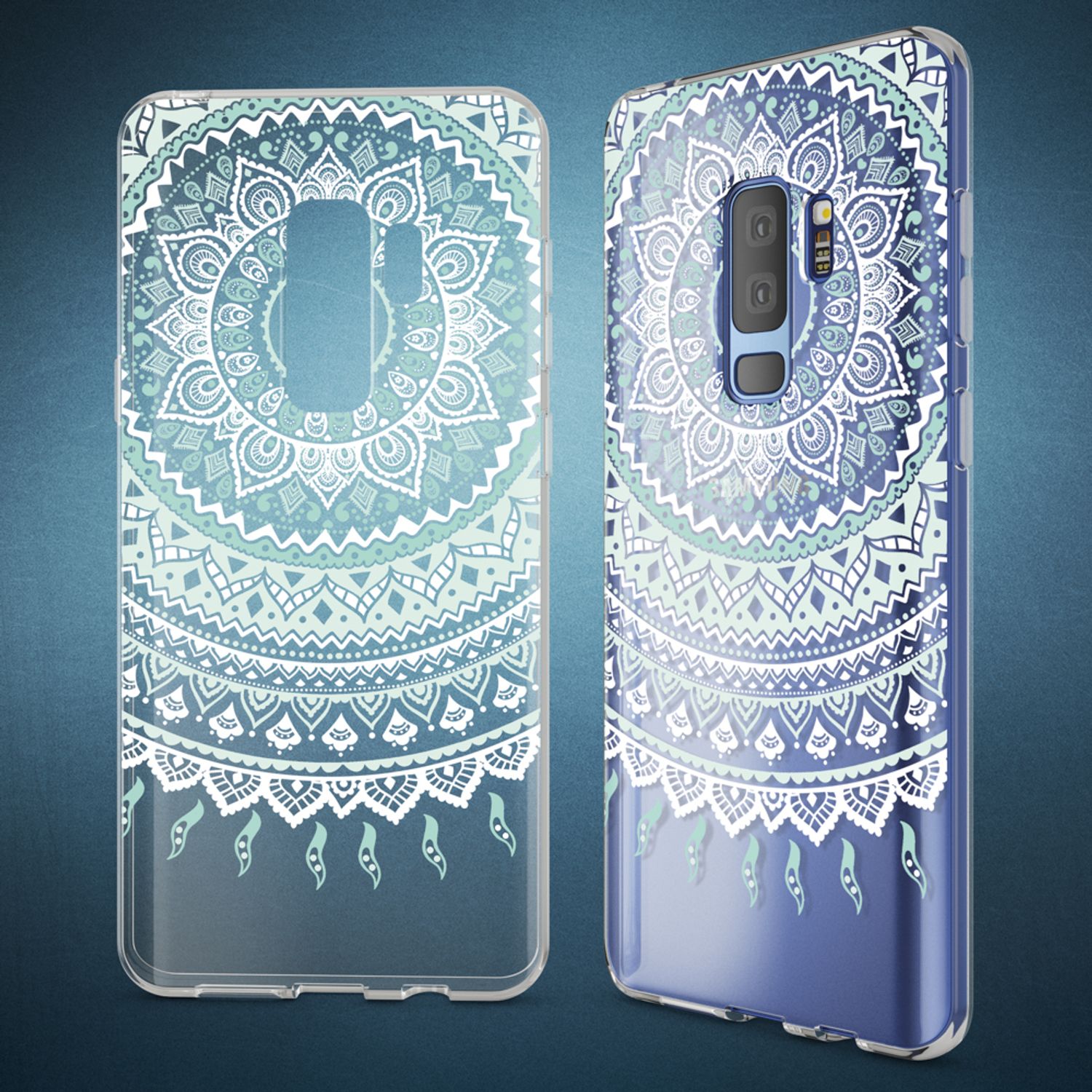 Handyhülle Samsung Galaxy S9 Plus TPU Silikon durchsichtig gemustert