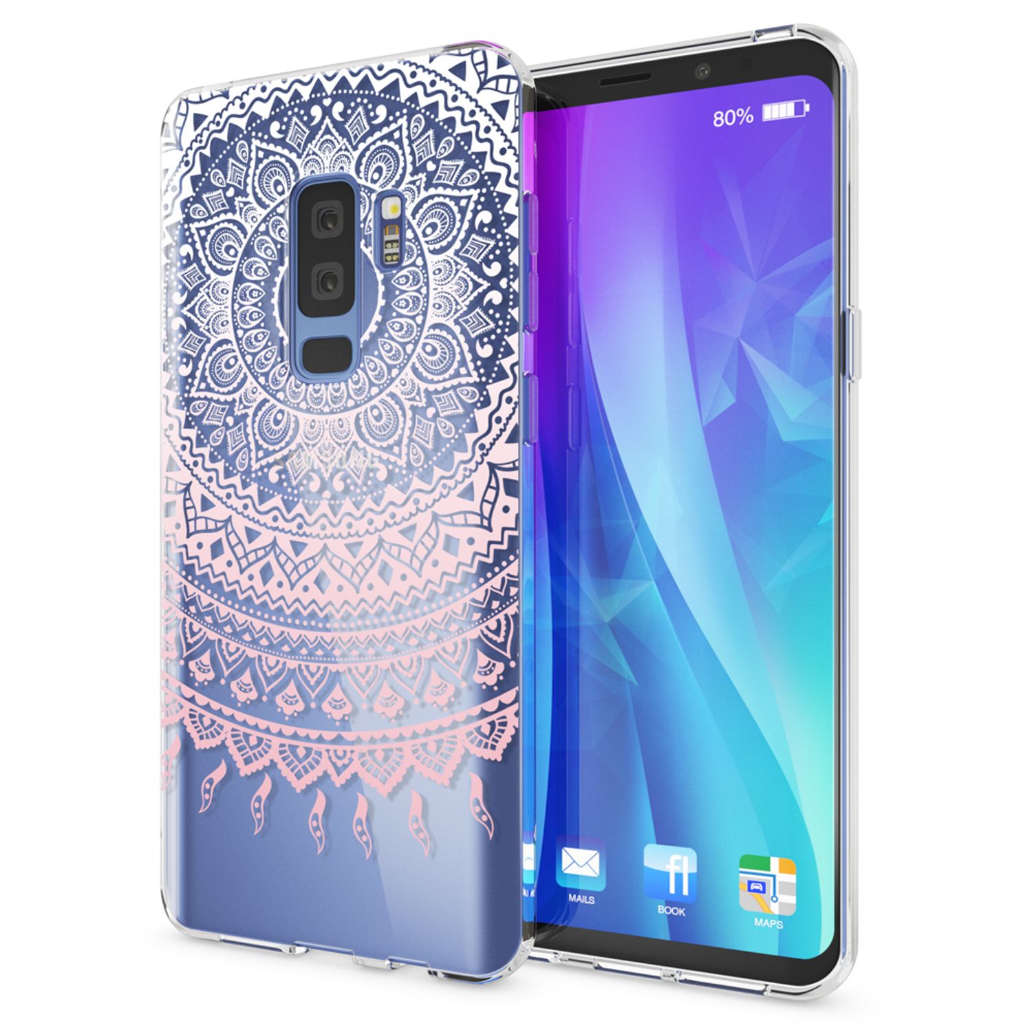 Handyhülle Samsung Galaxy S9 Plus TPU Silikon durchsichtig gemustert