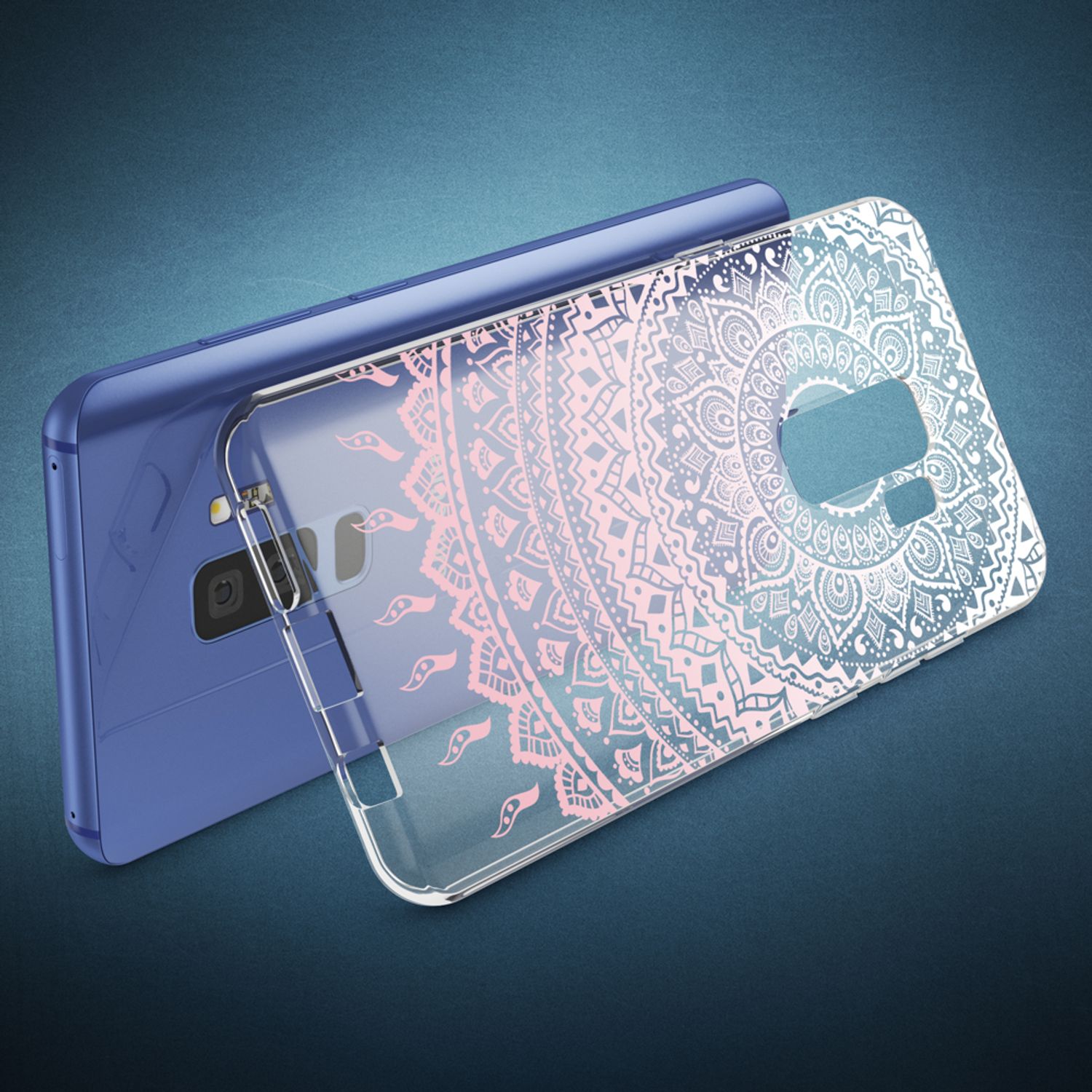 Handyhülle Samsung Galaxy S9 Plus TPU Silikon durchsichtig gemustert
