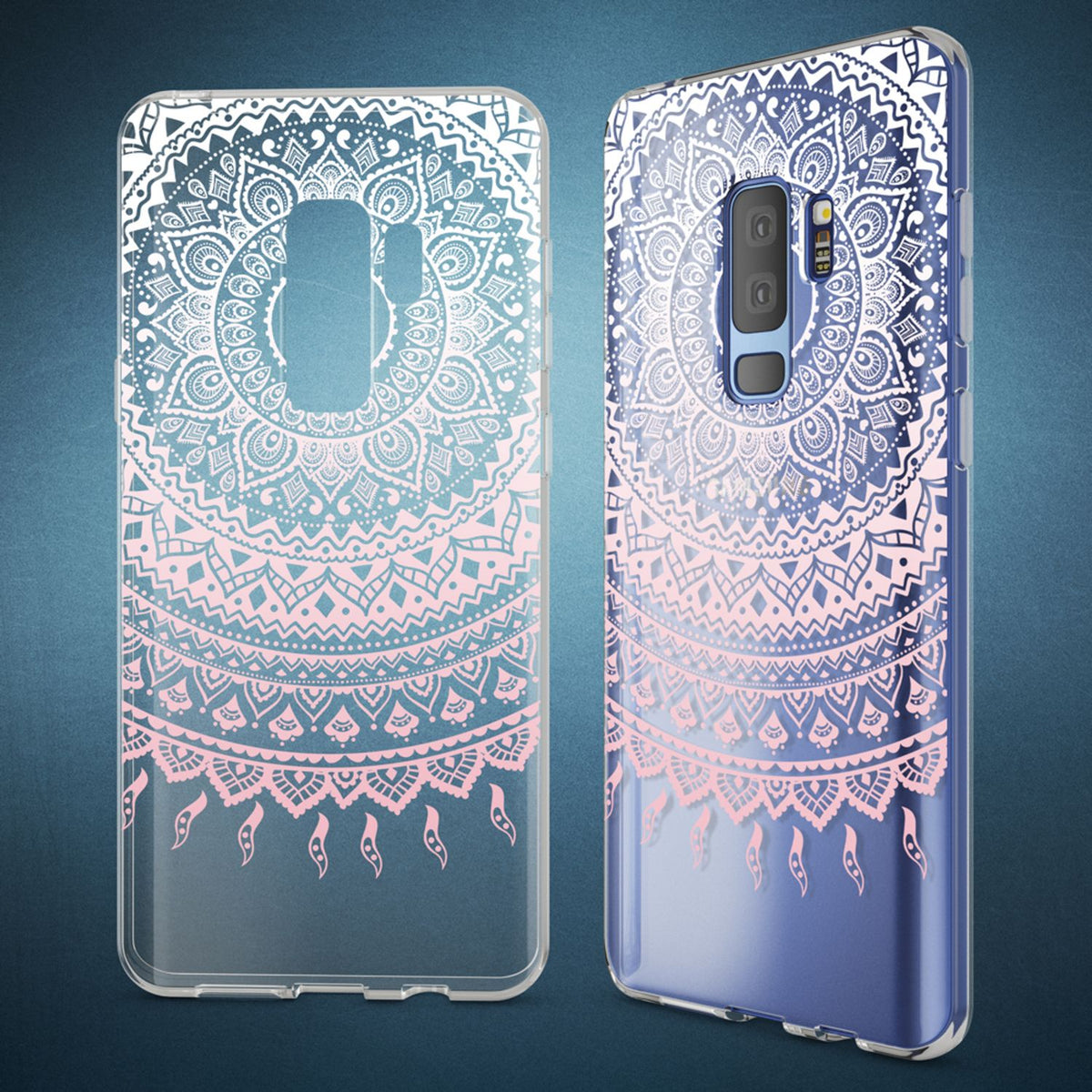 Handyhülle Samsung Galaxy S9 Plus TPU Silikon durchsichtig gemustert