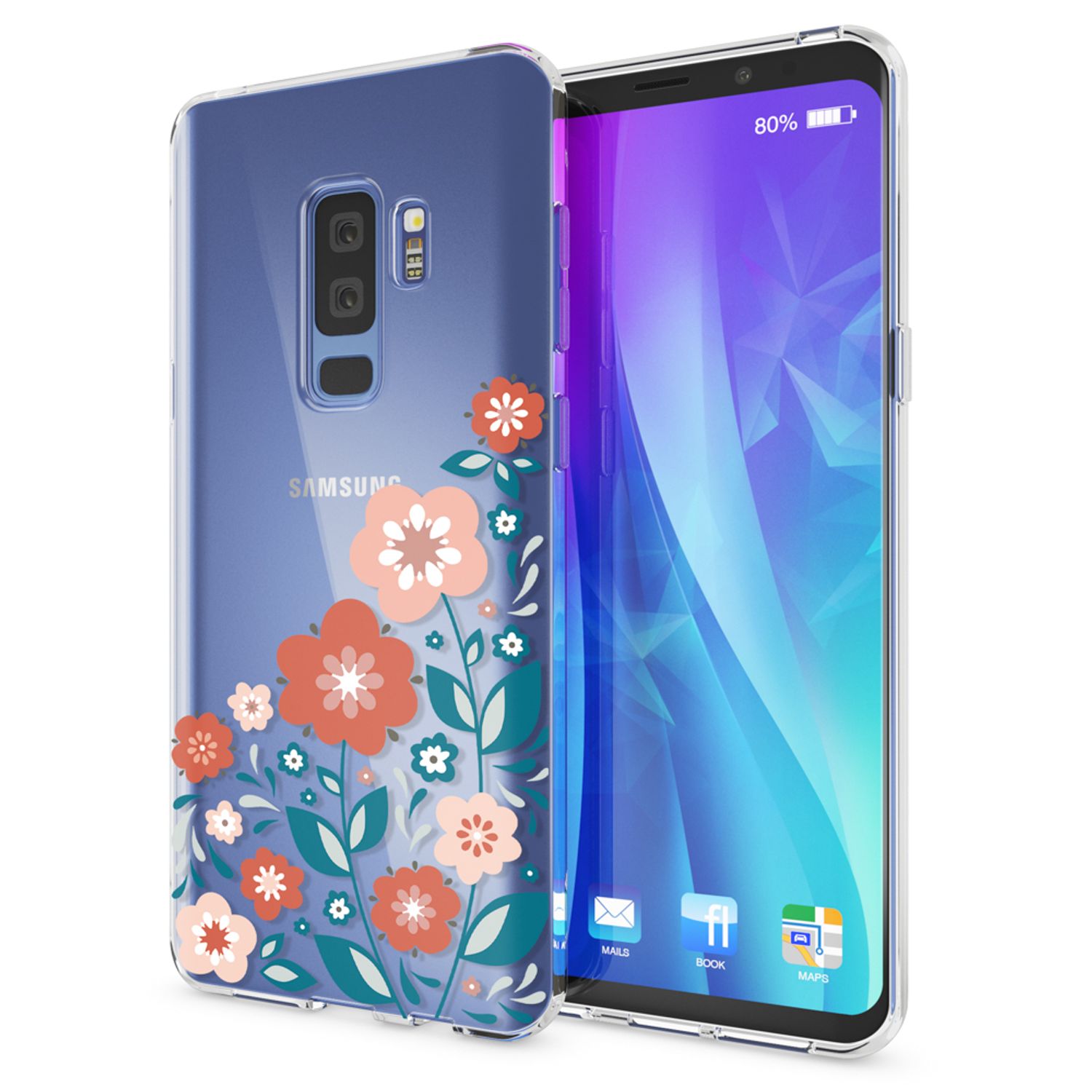 Handyhülle Samsung Galaxy S9 Plus TPU Silikon durchsichtig gemustert