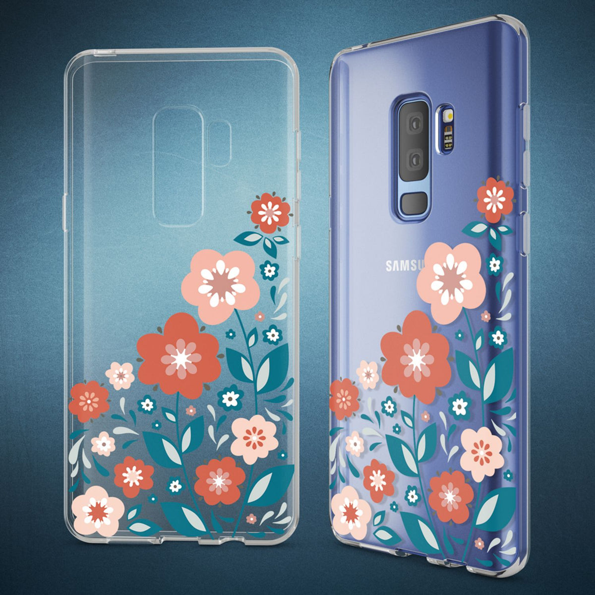 Handyhülle Samsung Galaxy S9 Plus TPU Silikon durchsichtig gemustert