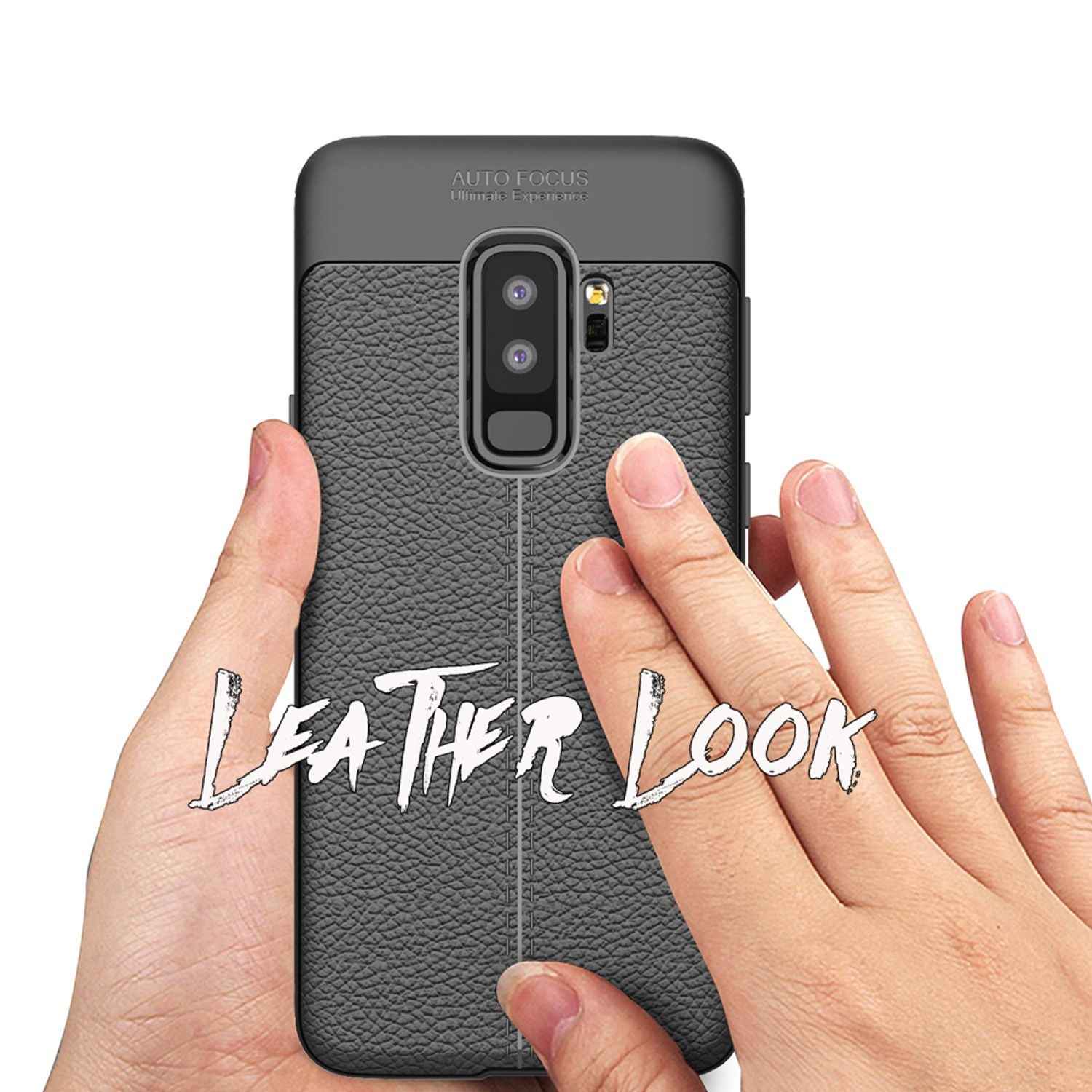 Samsung Galaxy S9 Plus Leder Look Handy Hülle von NALIA, Slim Silikon Case Cover