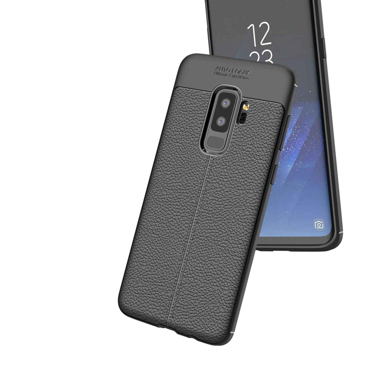 Samsung Galaxy S9 Plus Leder Look Handy Hülle von NALIA, Slim Silikon Case Cover